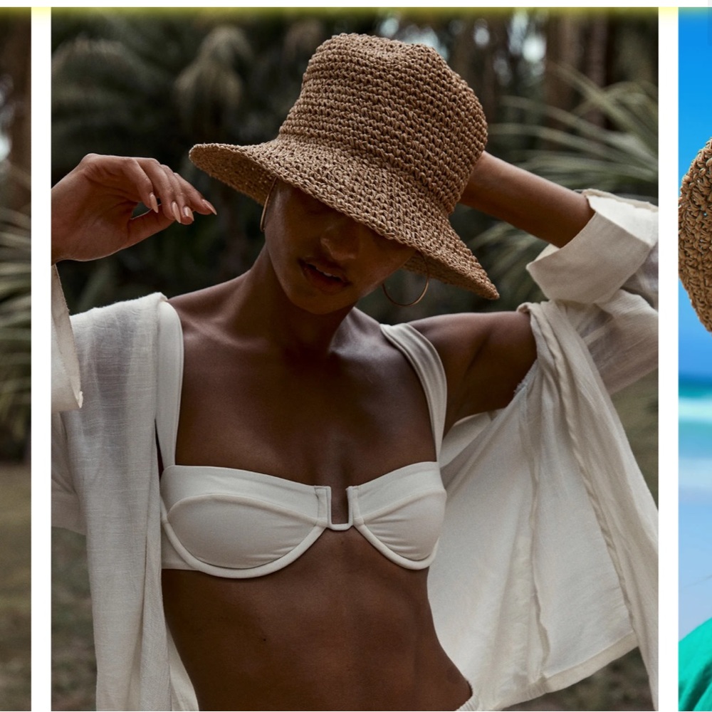 Monday Swimwear bucket hat in Natural
